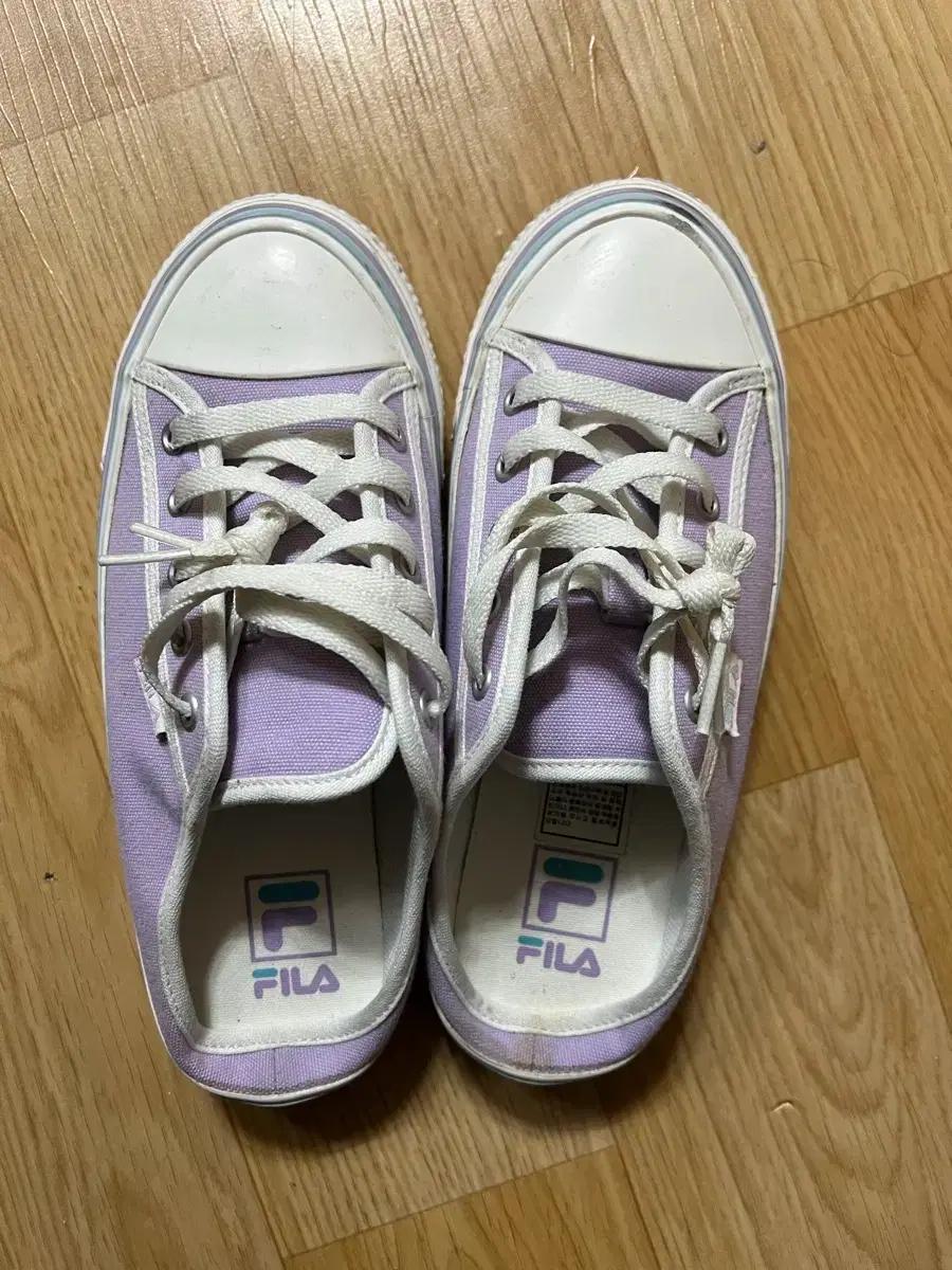 FILA 라일락 캔버스 뮬 240