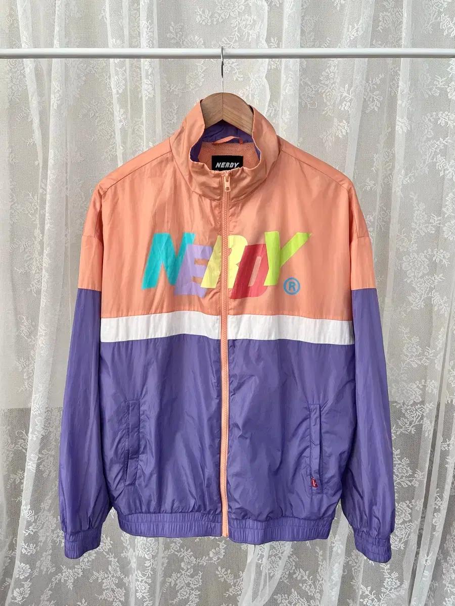 M) 널디 컬러 블락 윈드브레이커 바람막이 자켓