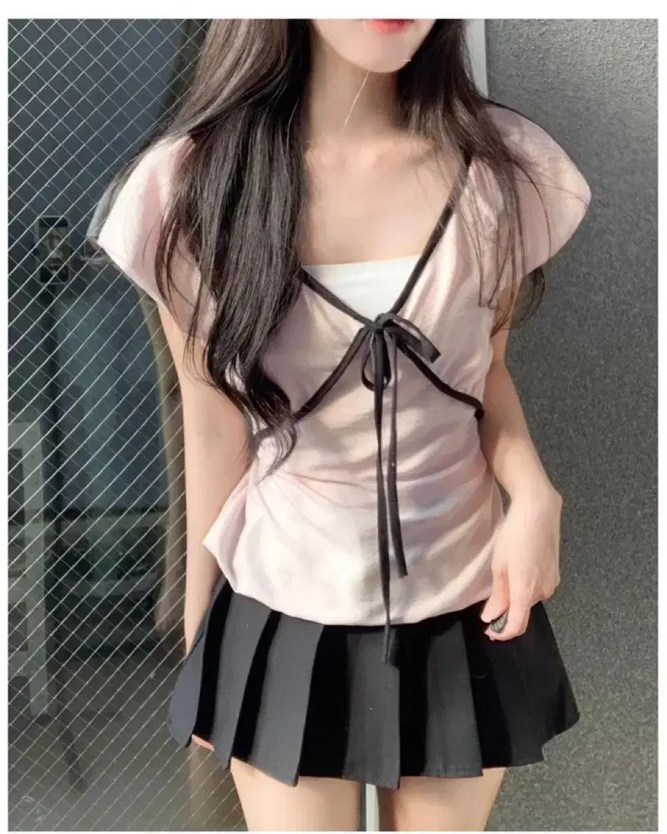 리본 블라우스 / 데일리 유니크 긱시크 모리걸 y2k 빈티지 러블리