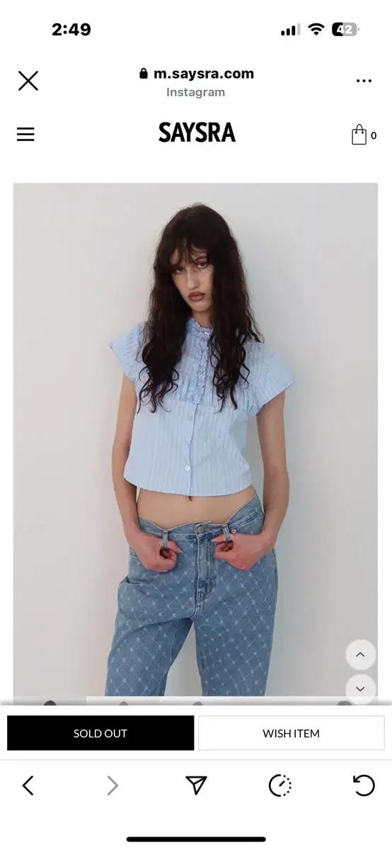 세이스라 saysra 스트라이프 프릴 셔츠