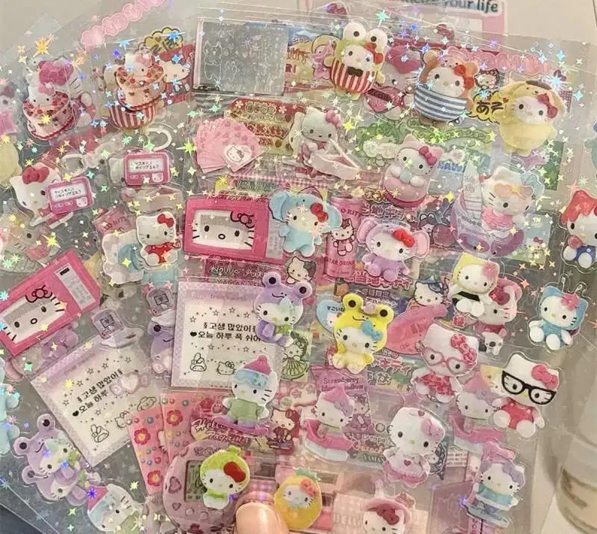 y2k 헬로키티 산리오 씰스티커 다이어리 꾸미기 고전 / 인형 키링
