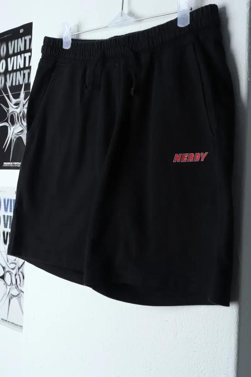 (M) 널디 반바지 팬츠 블랙 밴딩 올드스쿨-1CB9