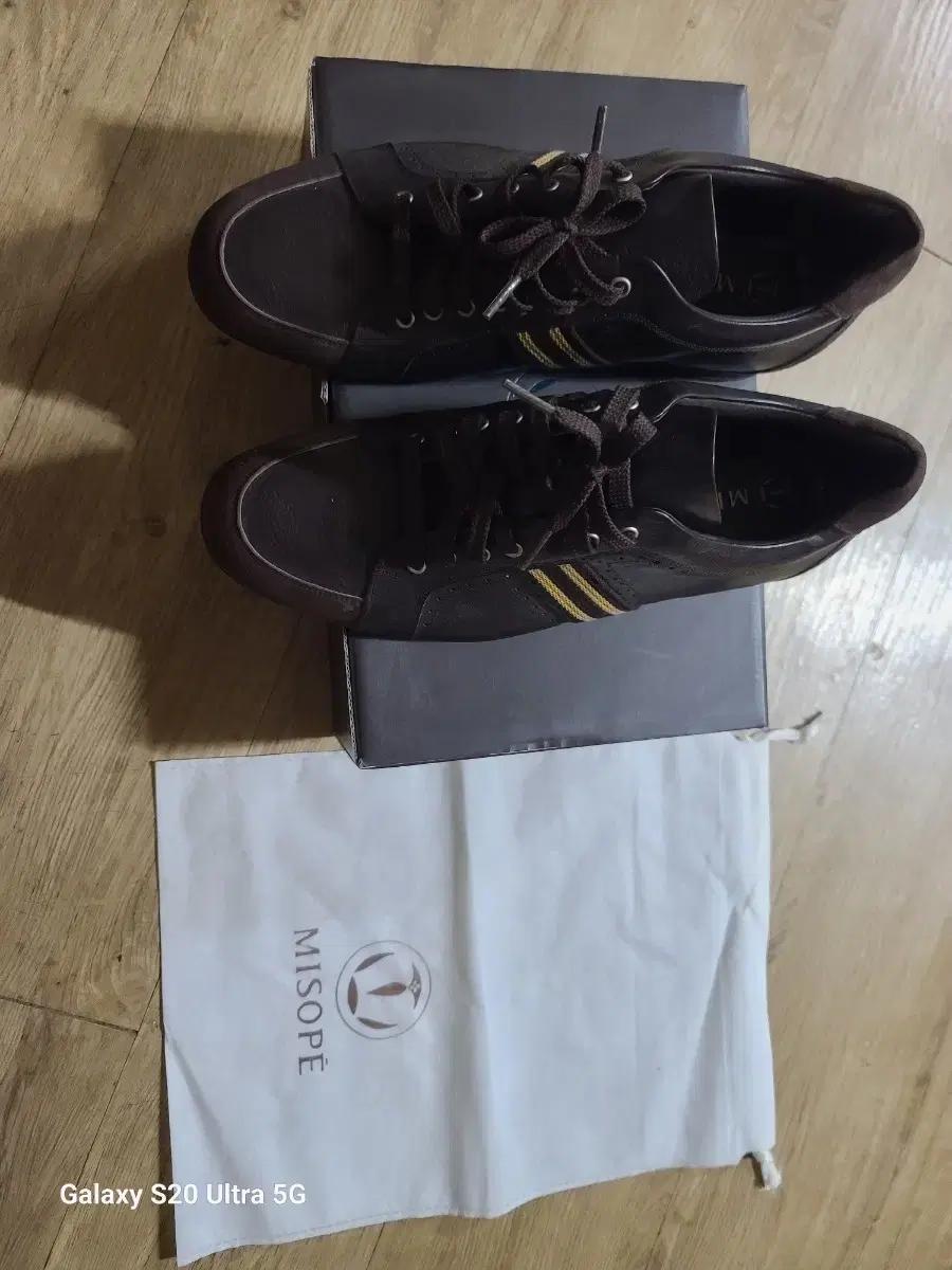 [새상품] 미소페 소가죽 스니커즈 다크브라운 (275~280)