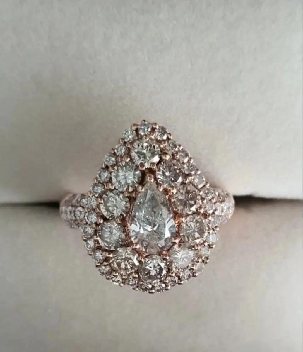 18k 천연다이아 Pear Shape 반지