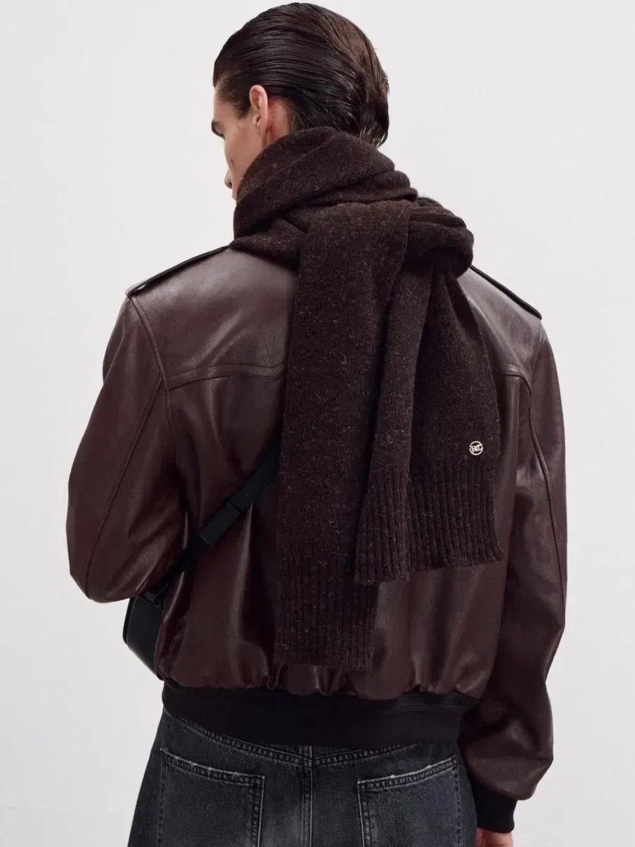 [OS] 렉토 셔틀랜드 울 머플러 빈티지 브라운