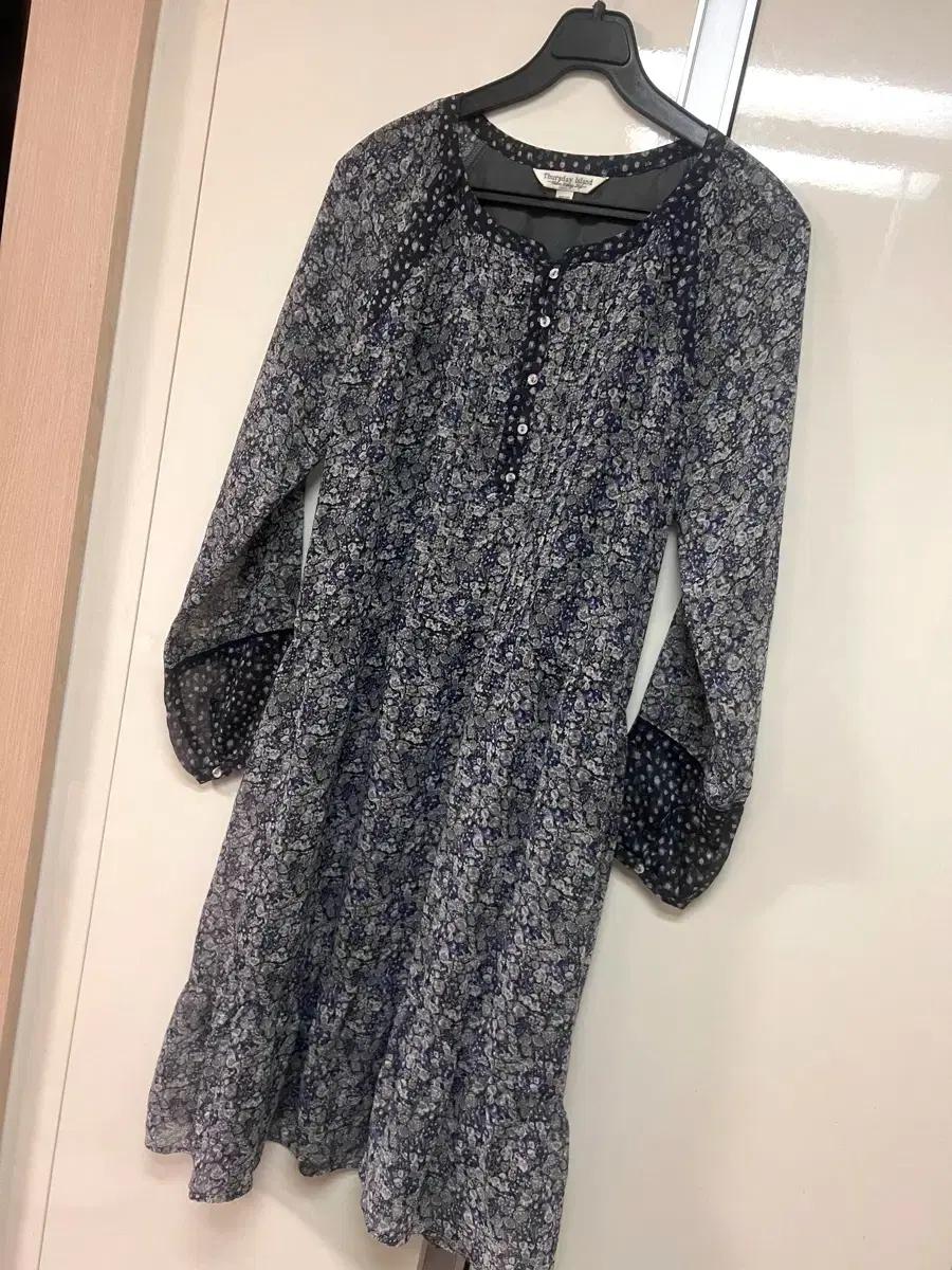 써스데이아일랜드 플라워 쉬폰 프릴 원피스 벨트 잔꽃무늬 시스루