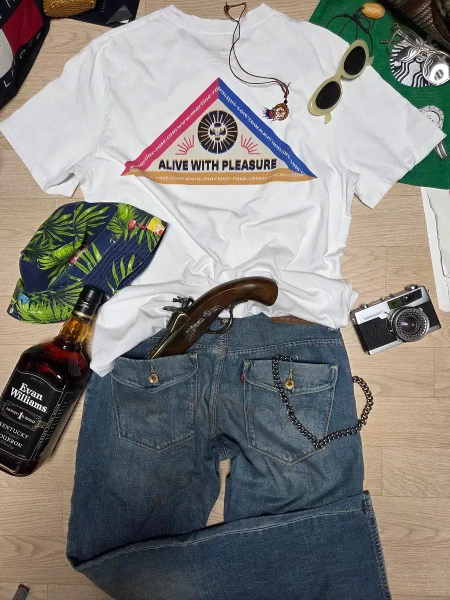 MARTINE ROSE 화이트 반팔 티셔츠