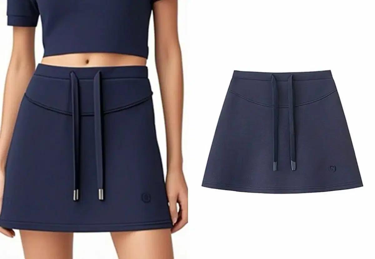 미니스커트 허리밴딩 스트링 A라인 캐주얼 스커트