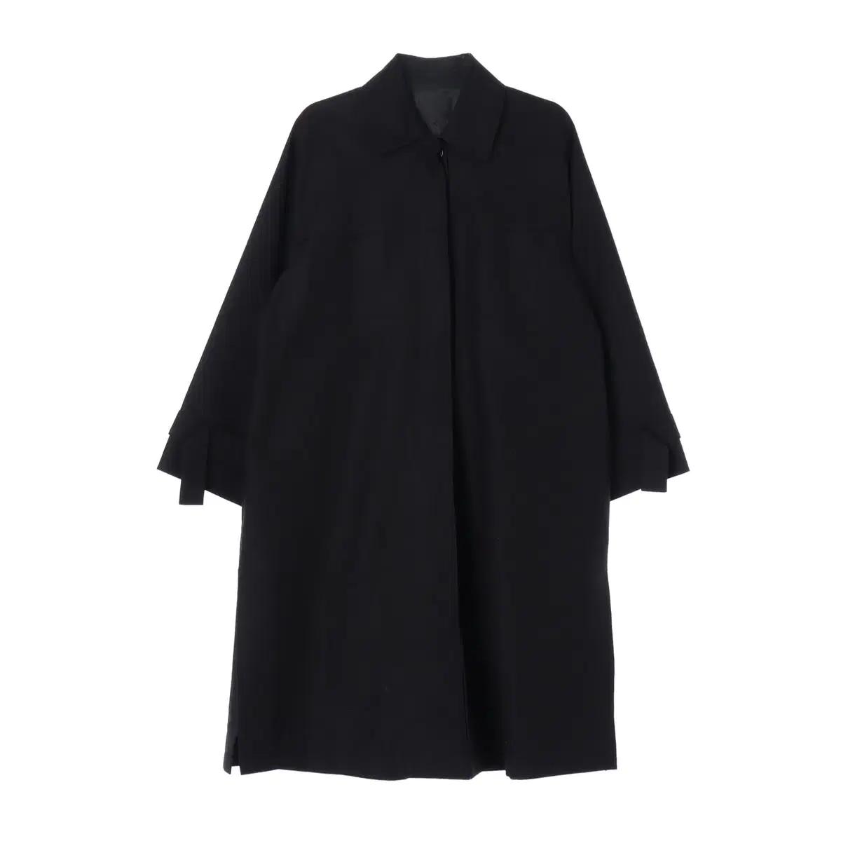 [M]ORR오르 블랙 오버핏 롱 발마칸재킷 싱글 트렌치코트