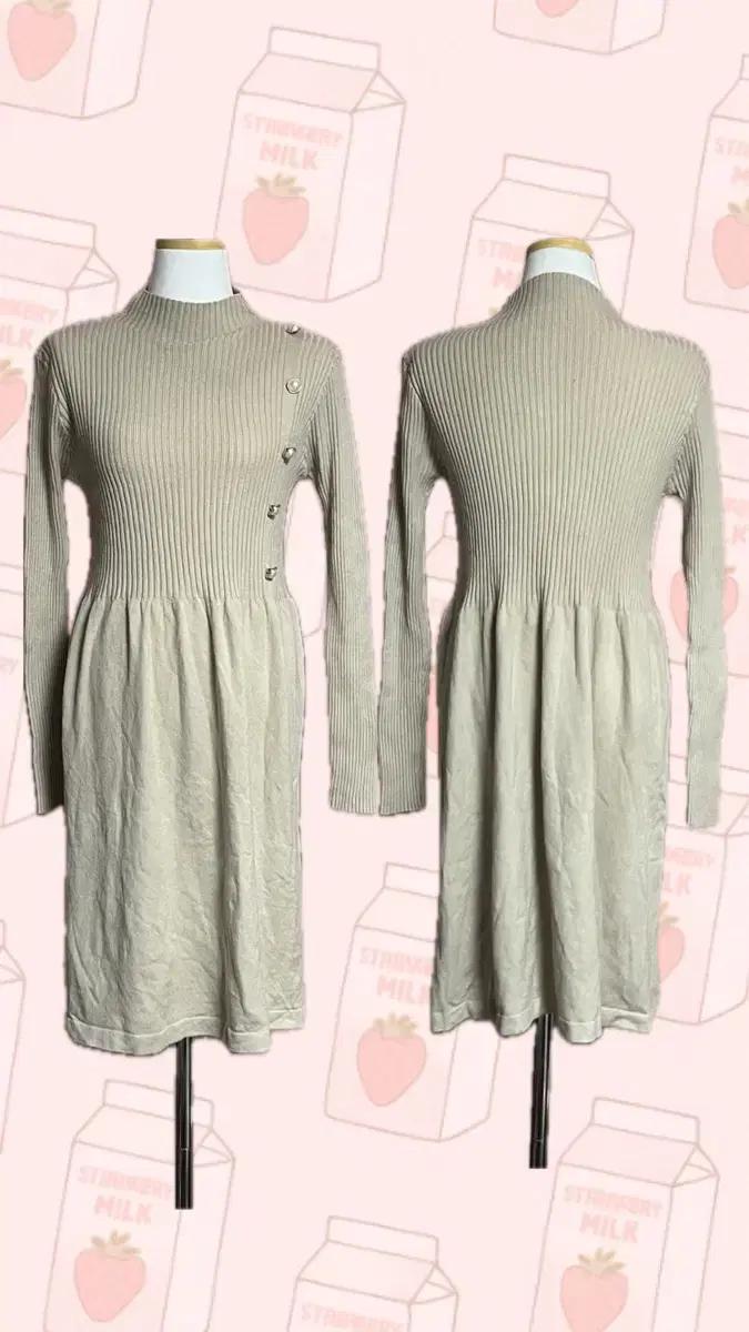 (새제품) 목폴라 긴팔 니트 원피스