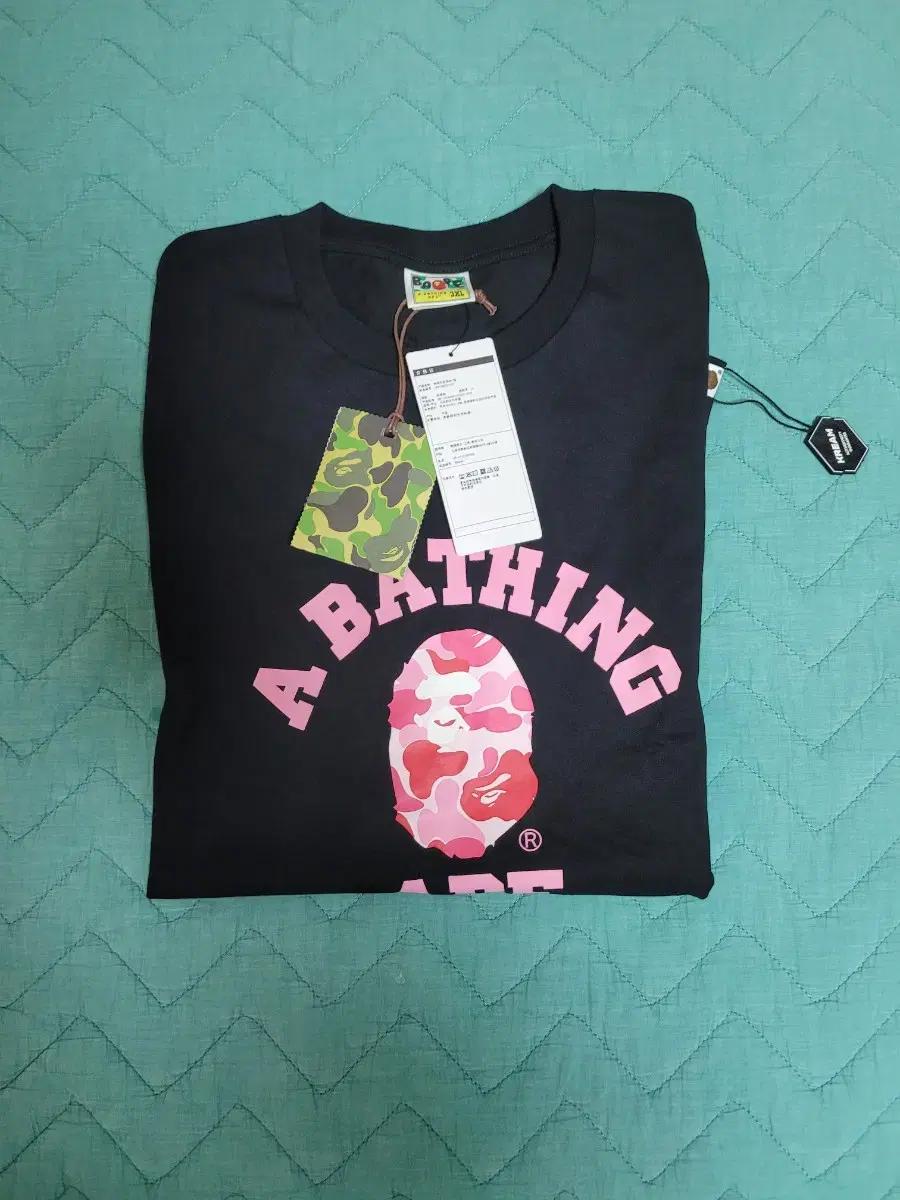 [3XL] 베이프 ABC 카모 컬리지 반팔 블랙핑크 Bape