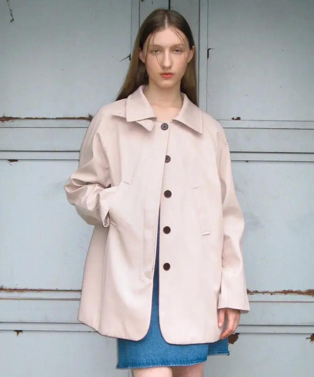 시눈 vegetable trench jacket pink