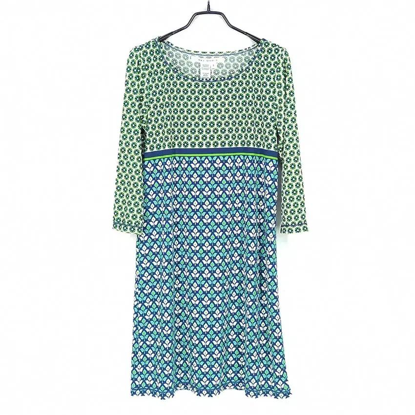 맥스스튜디오 스판 여름 7부소매 미니원피스 그린S (HU39482)