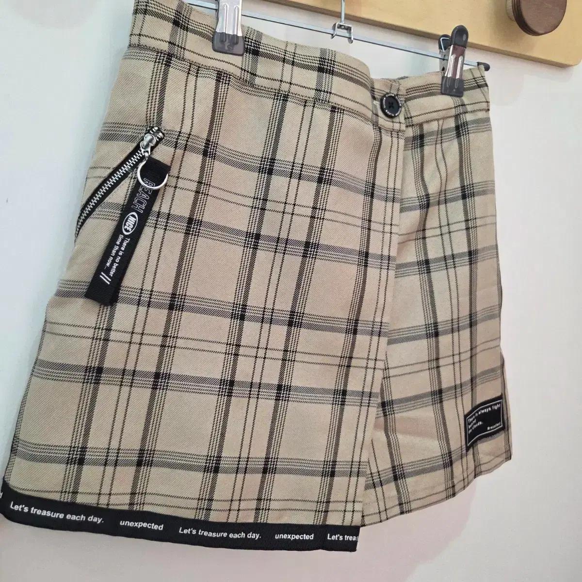 160 일본 여아 체크 밴딩 치마바지