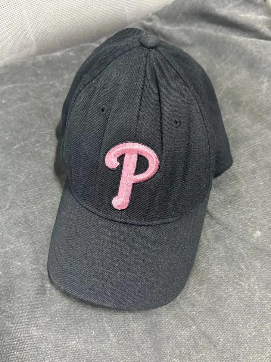 MLB 모자 볼캡 블랙 핑크