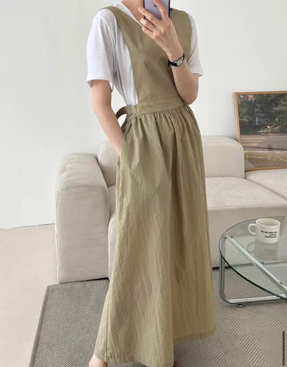 새상품 여름 여성 바스락 롱원피스 뷔스티에 멜빵 원피스