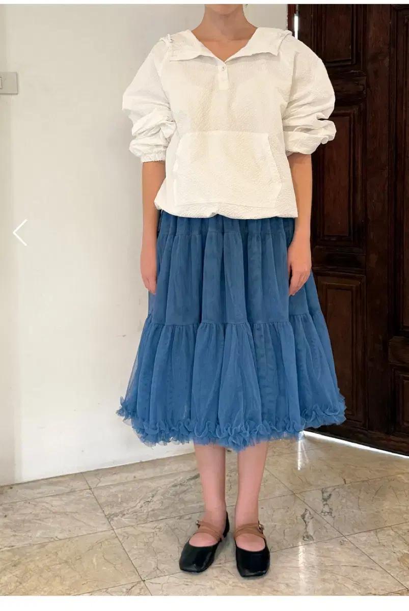 [택O새상품] 시눈 tute midi skirt 블루 시눈 튜튜미디스커트