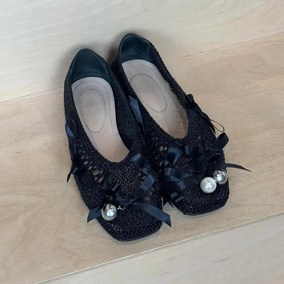 Simone Rocha 시몬로샤 리본 디테일 크로쉐 발레 플랫 37/34