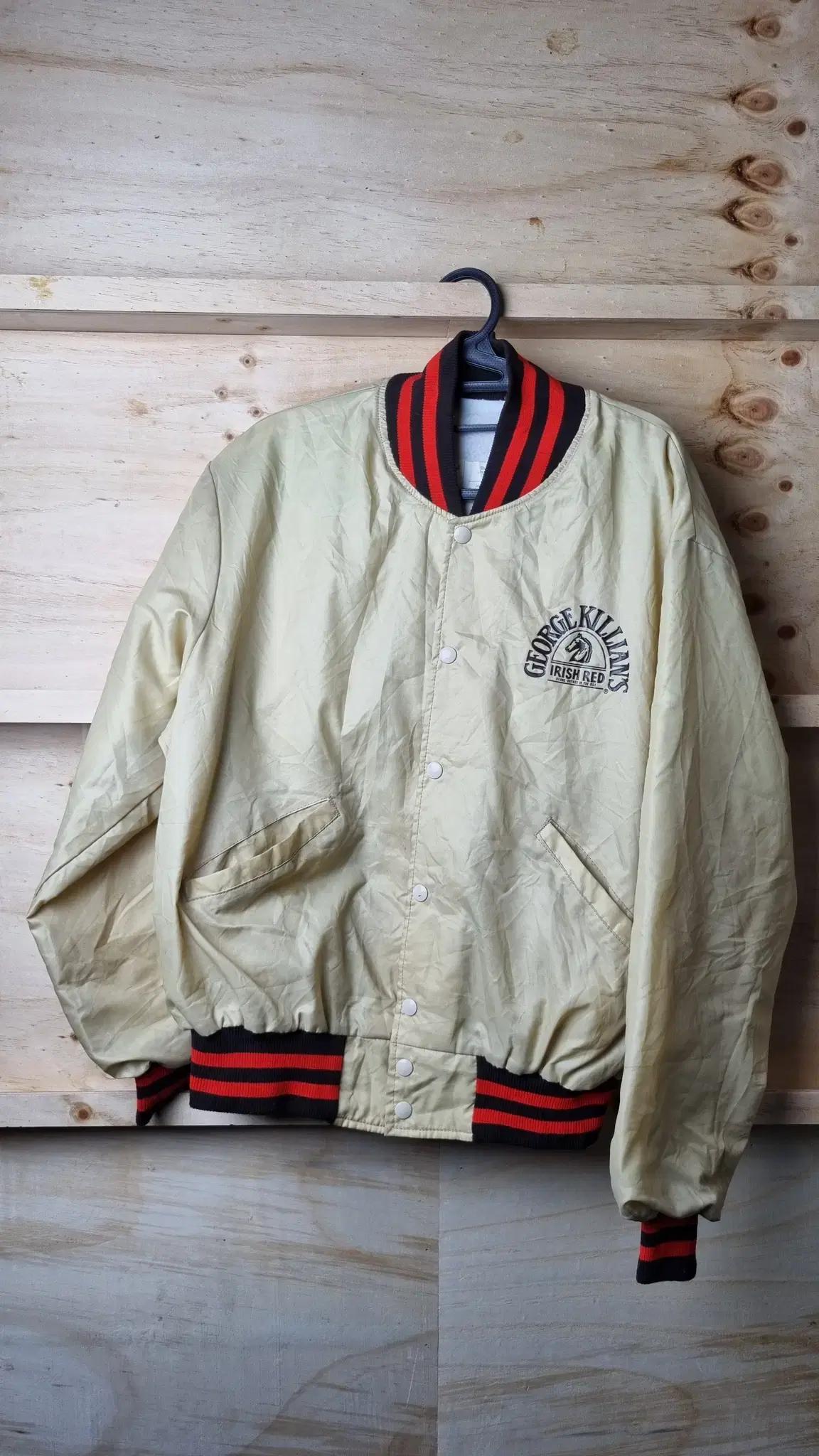 빈티지 바시티 자켓 DeLONG George Killian 아이보리 L