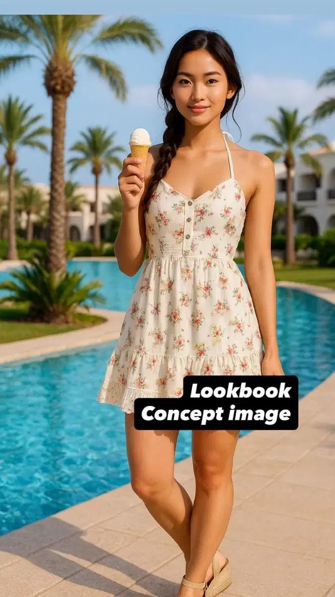 여리여리 쉬폰 플라워 원피스 로맨틱한 여름룩 / GUESS 정품