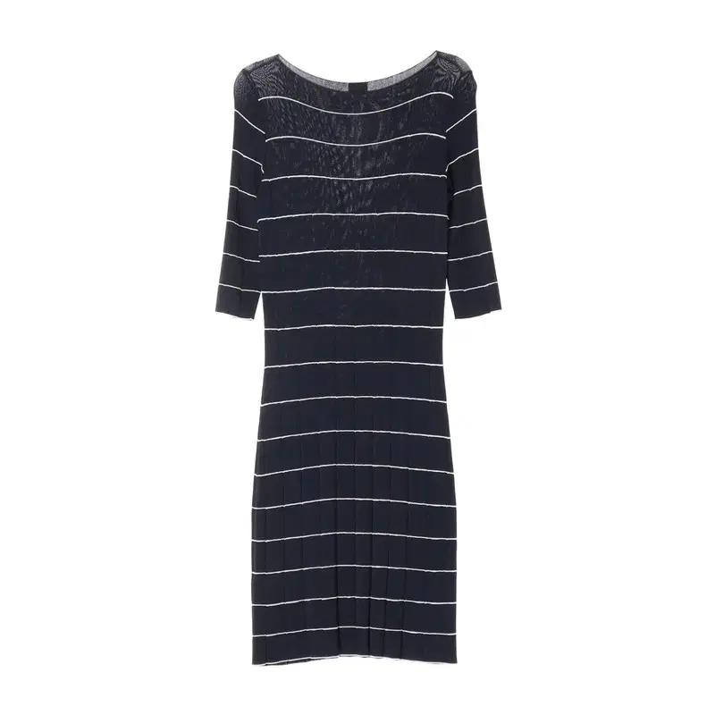 아르마니 꼴레지오니 스트라이프 니트 반팔 원피스