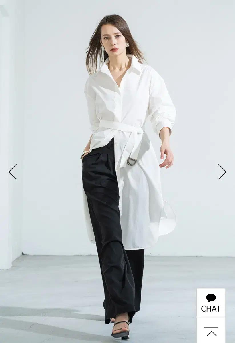 코디너리 벨티드 롱 셔츠 원피스