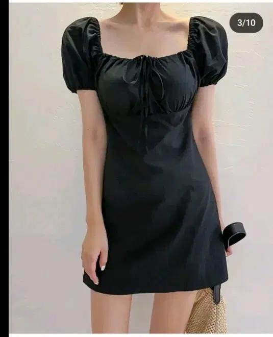퍼프원피스 미니원피스 여름원피스 블랙원피스 나이론원피스