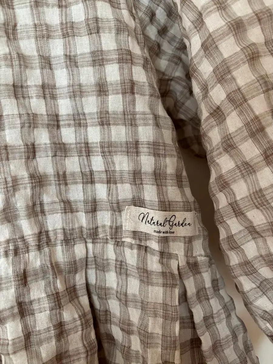 내추럴가든 체크 시어서커 지지미 벌룬 오버핏 박시 원피스 하객룩 등원룩