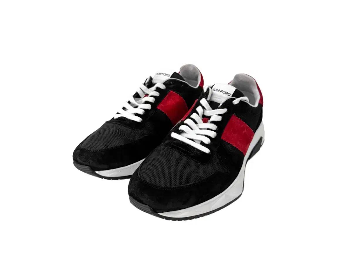 [11] TOMFORD 톰포드 남성 스웨이드 자가 로우탑 스니커즈 레드