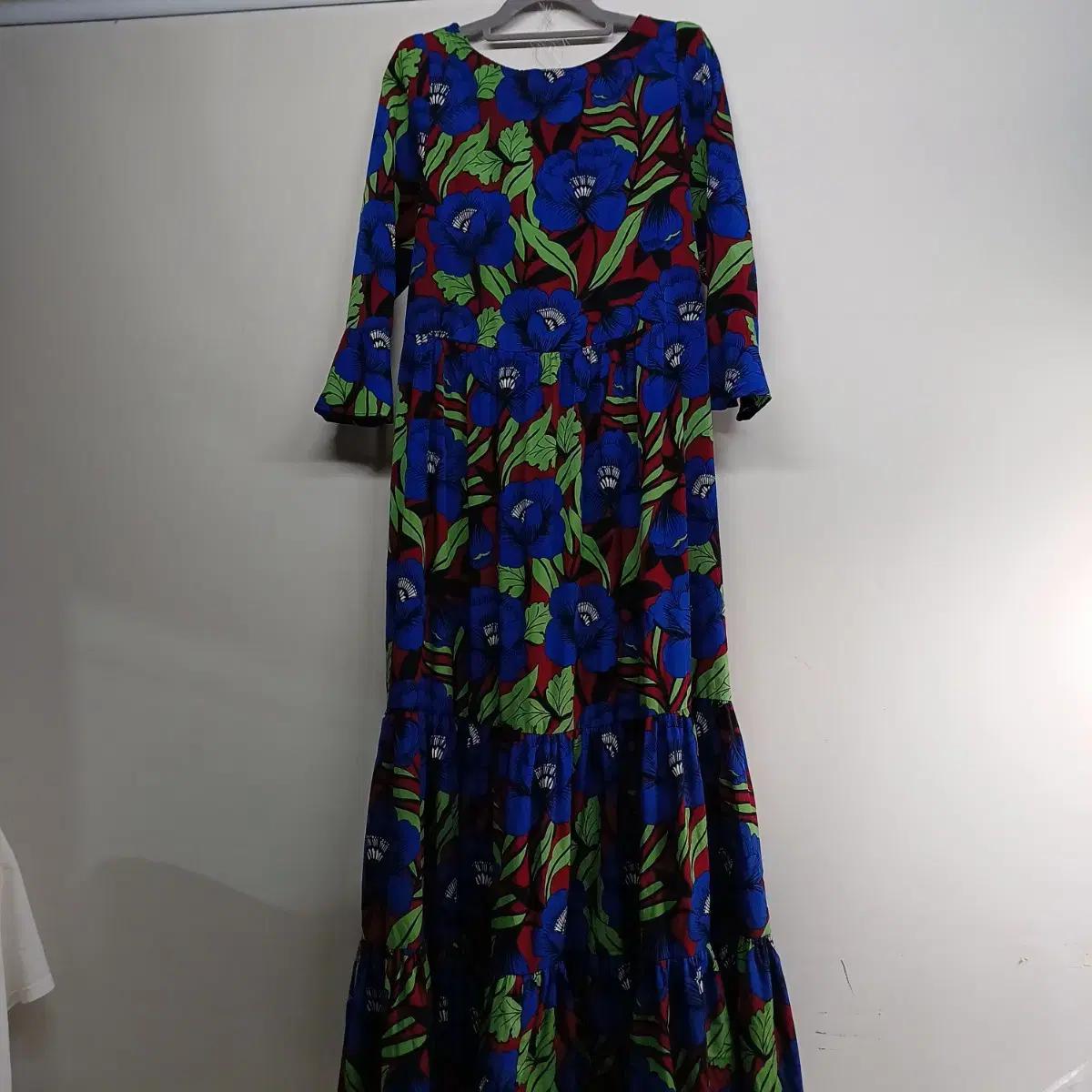 플라워 패턴 롱 원피스80사이즈 봄가을 258081