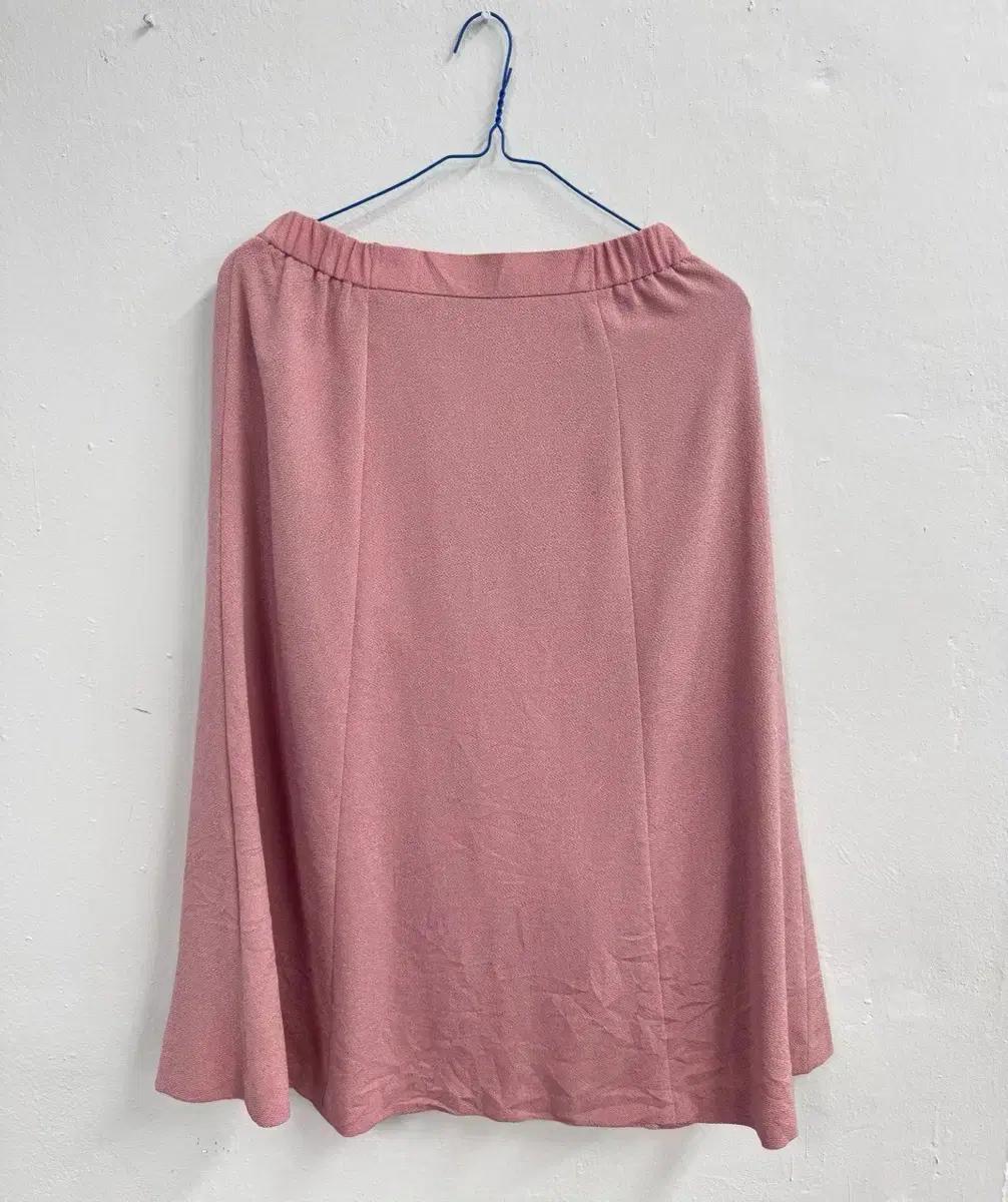 일본 연핑크 여름 롱스커트 롱치마 M 플레어