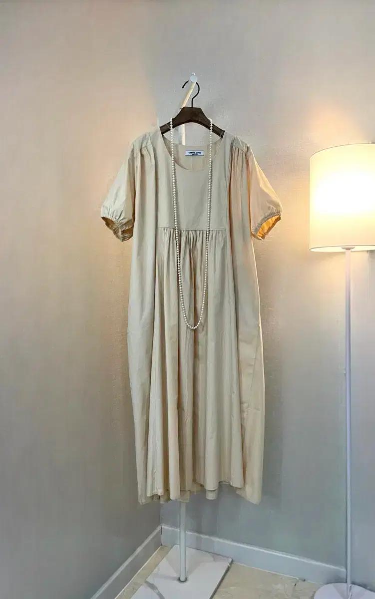 롱반팔 면셔링여름 셔츠맥시 베이지빅사이즈 원피스