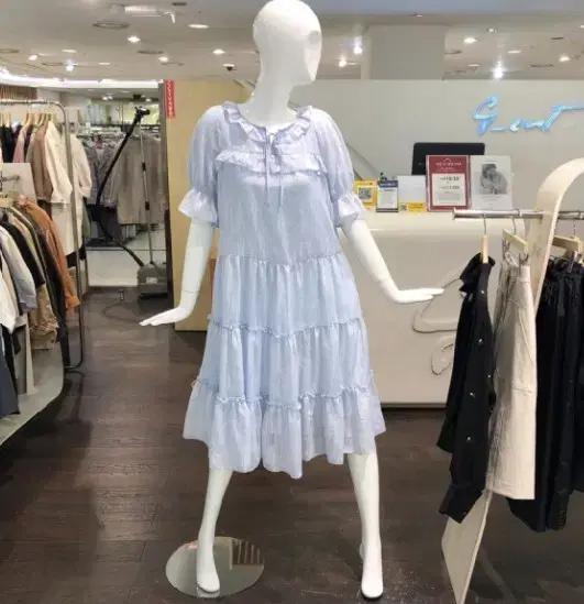 지컷 큐트 프릴 쉬폰 원피스