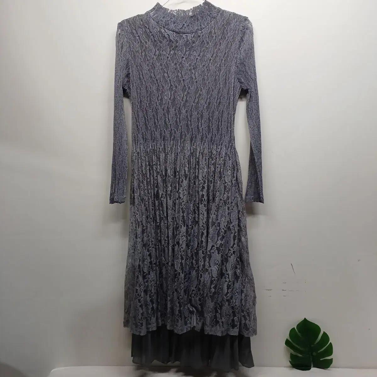 레이스 롱 원피스 그레이95사이즈봄가을258126