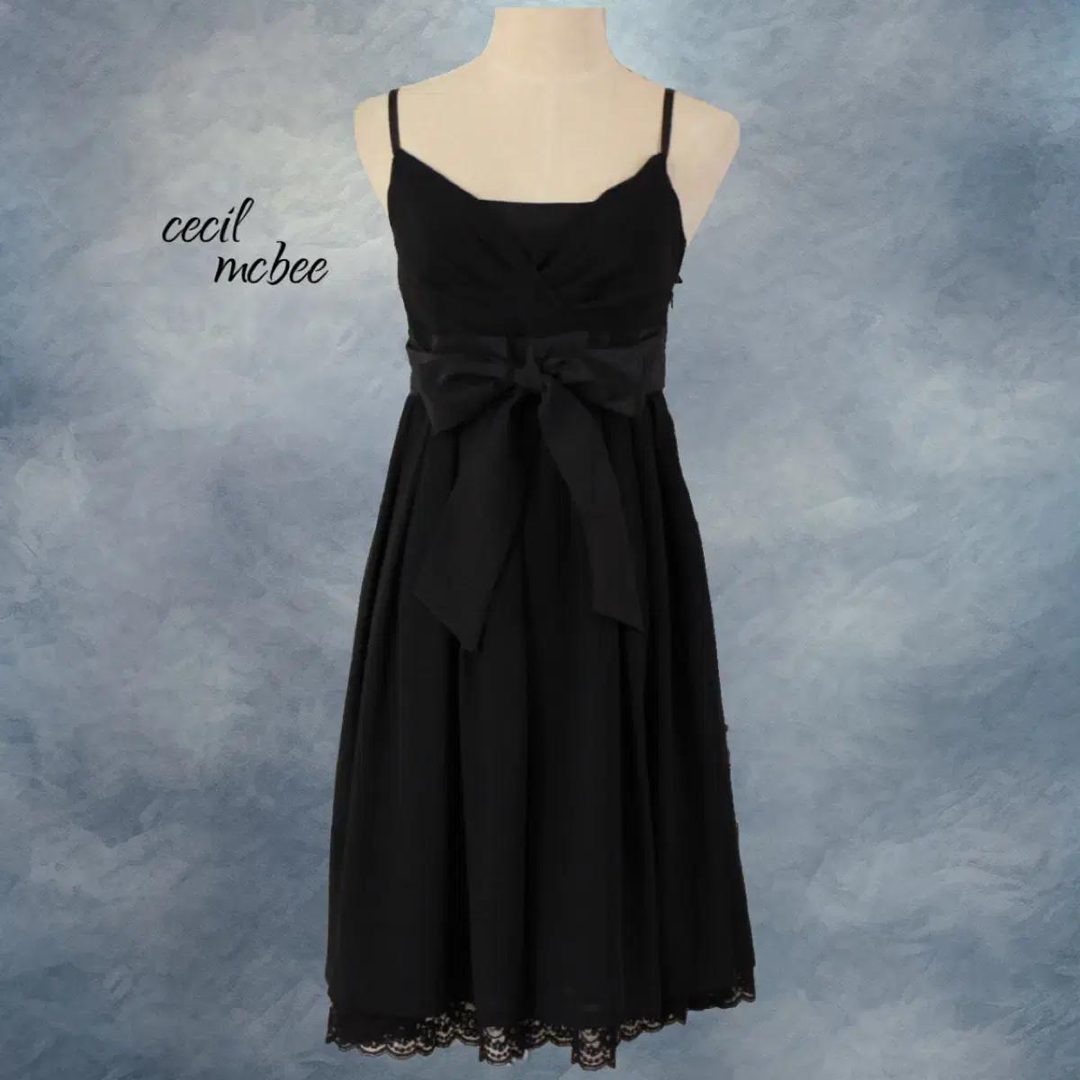 세실맥비 리본 레이스 원피스 블랙 빈티지 고딕 갸루 공겜여주
