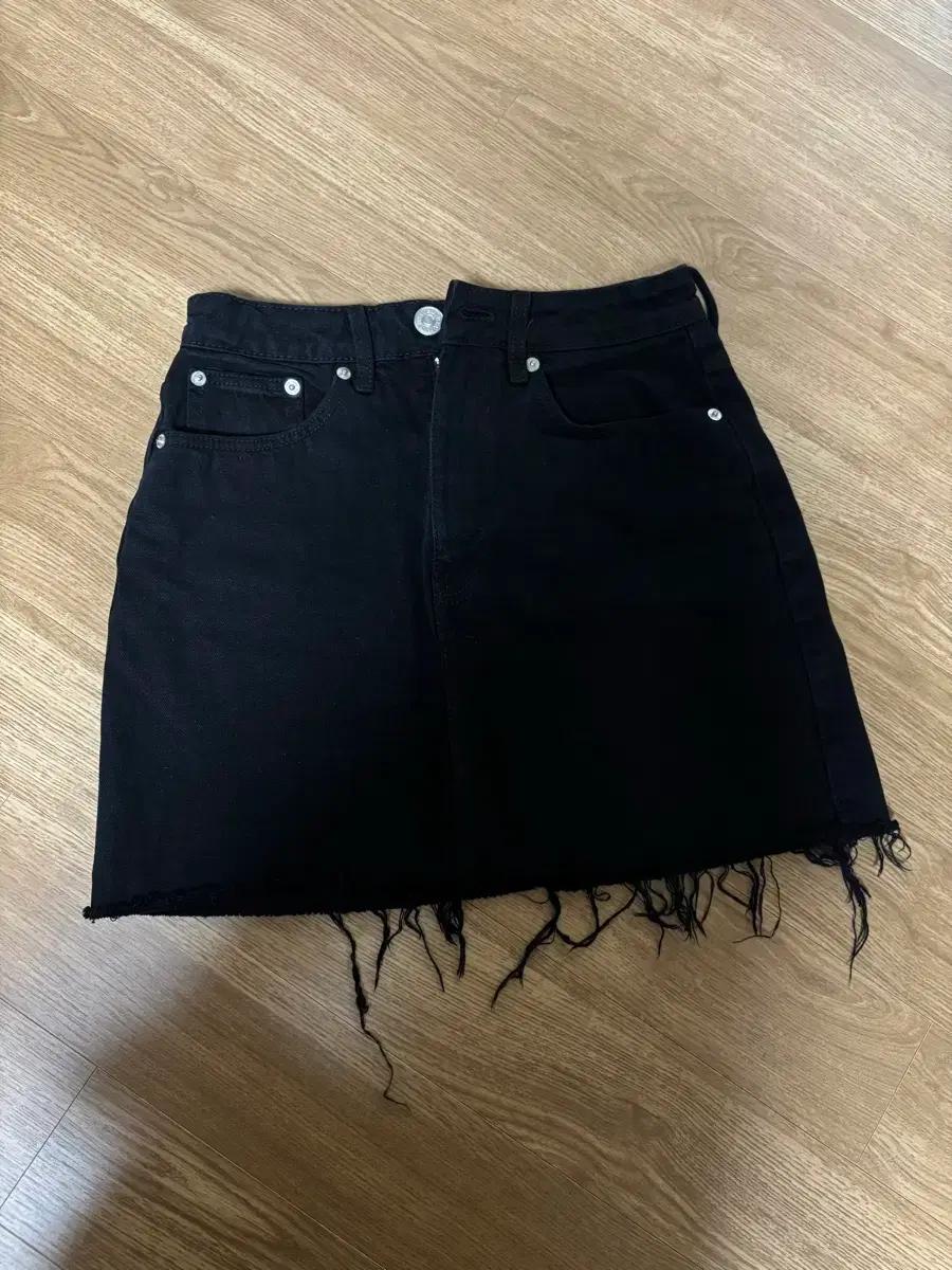 zara 자라 블랙 데님 미니스커트 xs