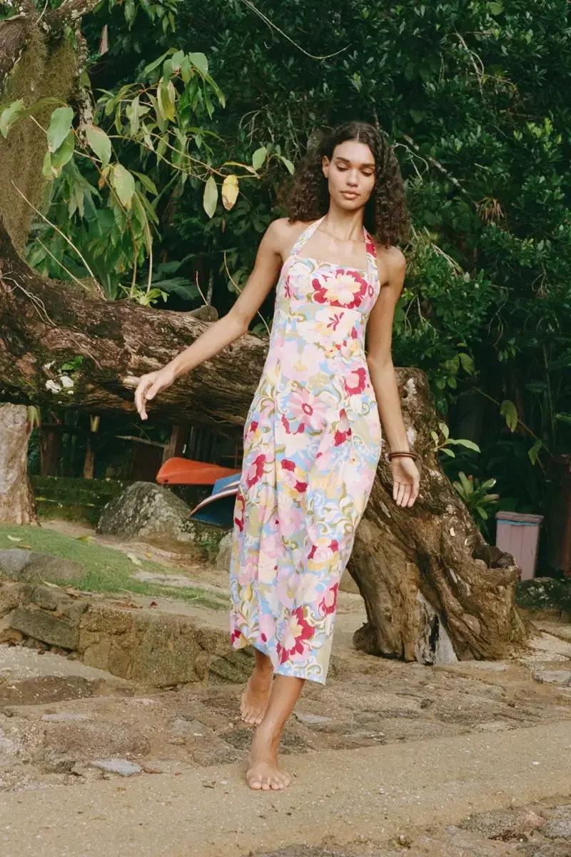 zara 자라 리넨 패턴 미디 원피스 89900-39900 택있는 새상품