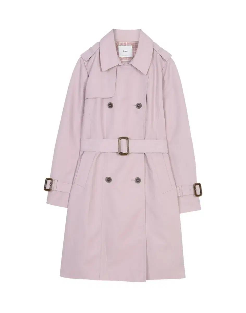 새상품) 로엠 정통 클래식 트렌치 코트 핑크 연보라 봄 데일리룩 일상룩