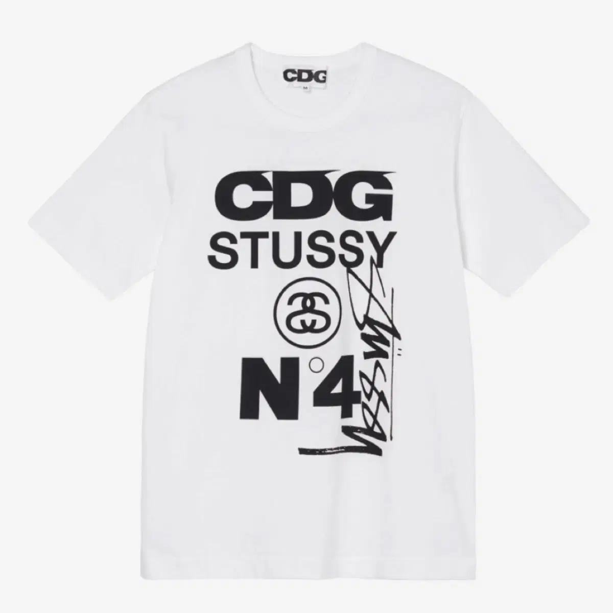 [S] CDG x 스투시 티셔츠 화이트