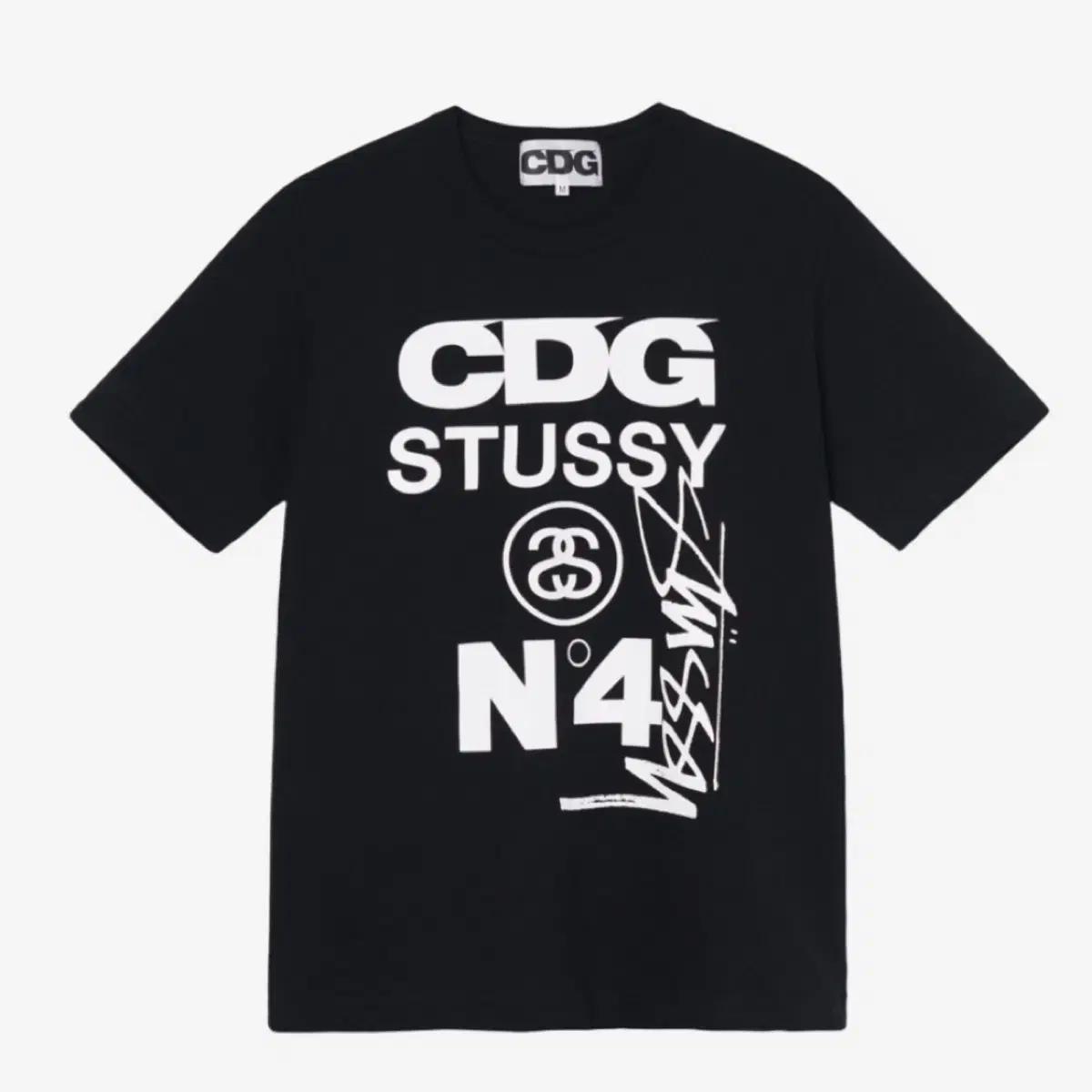 [M] CDG x 스투시 티셔츠 블랙