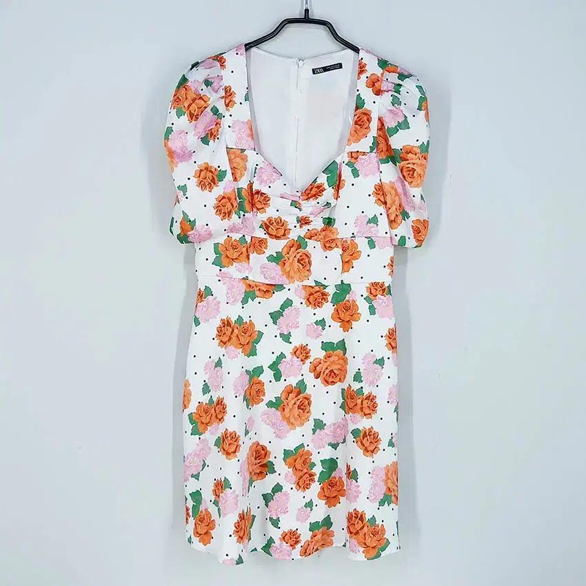 자라 여성 넥딥파임 여름 숏미니원피스 화이트 (HU39761)