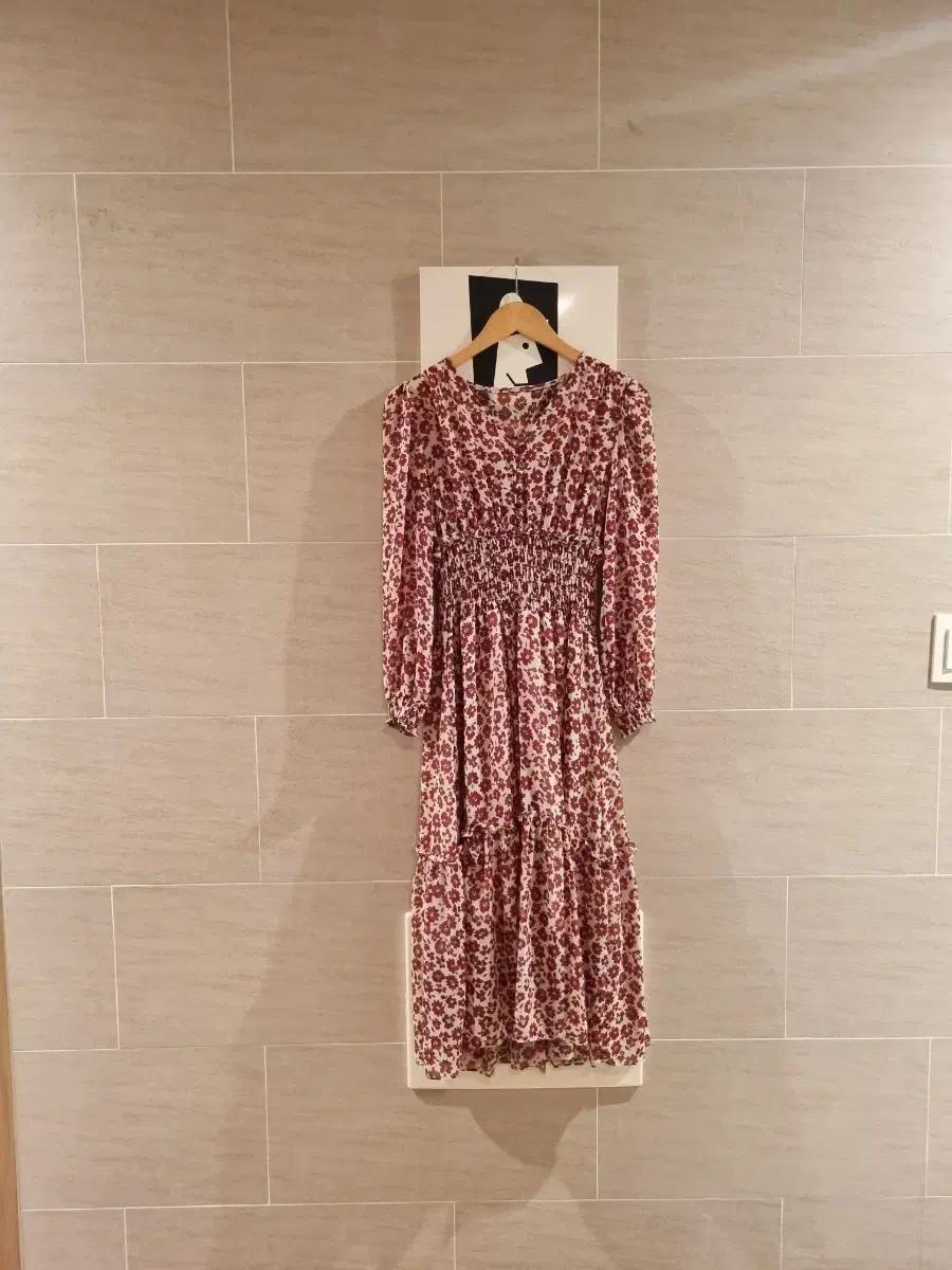 플라워 롱 원피스 꽃무늬 쉬폰