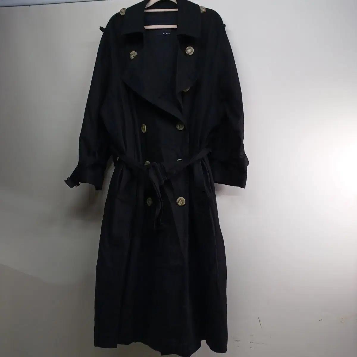 블랙 롱 트렌치코트130사이즈 봄가을 258241