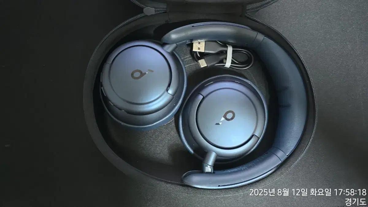 Anker(앤커) 사운드코어 Q35 헤드폰 네이비색상 + 케이블