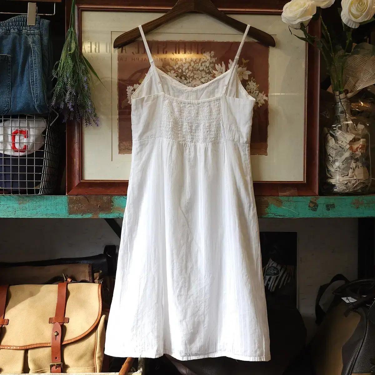 90s 유럽빈티지 로맨틱 화이트 블라우스 슬립 드레스 모리걸