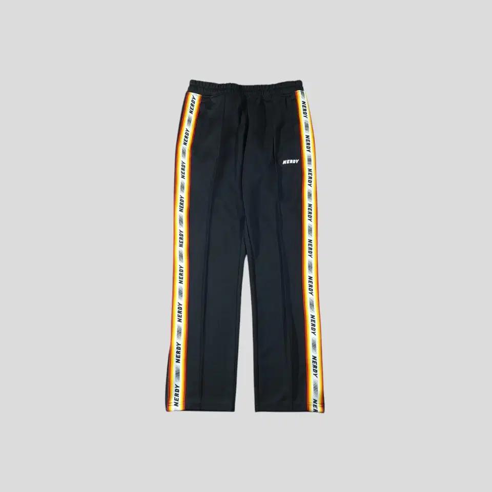 널디 블랙 오렌지 스펠아웃 테이프라인 스트릿 밴딩 져지팬츠 트레이닝복 2