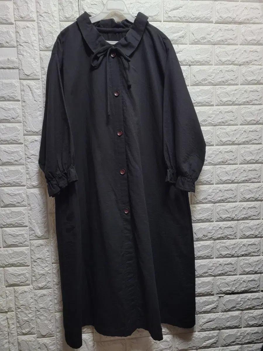 블랙 면 루즈핏 롱원피스