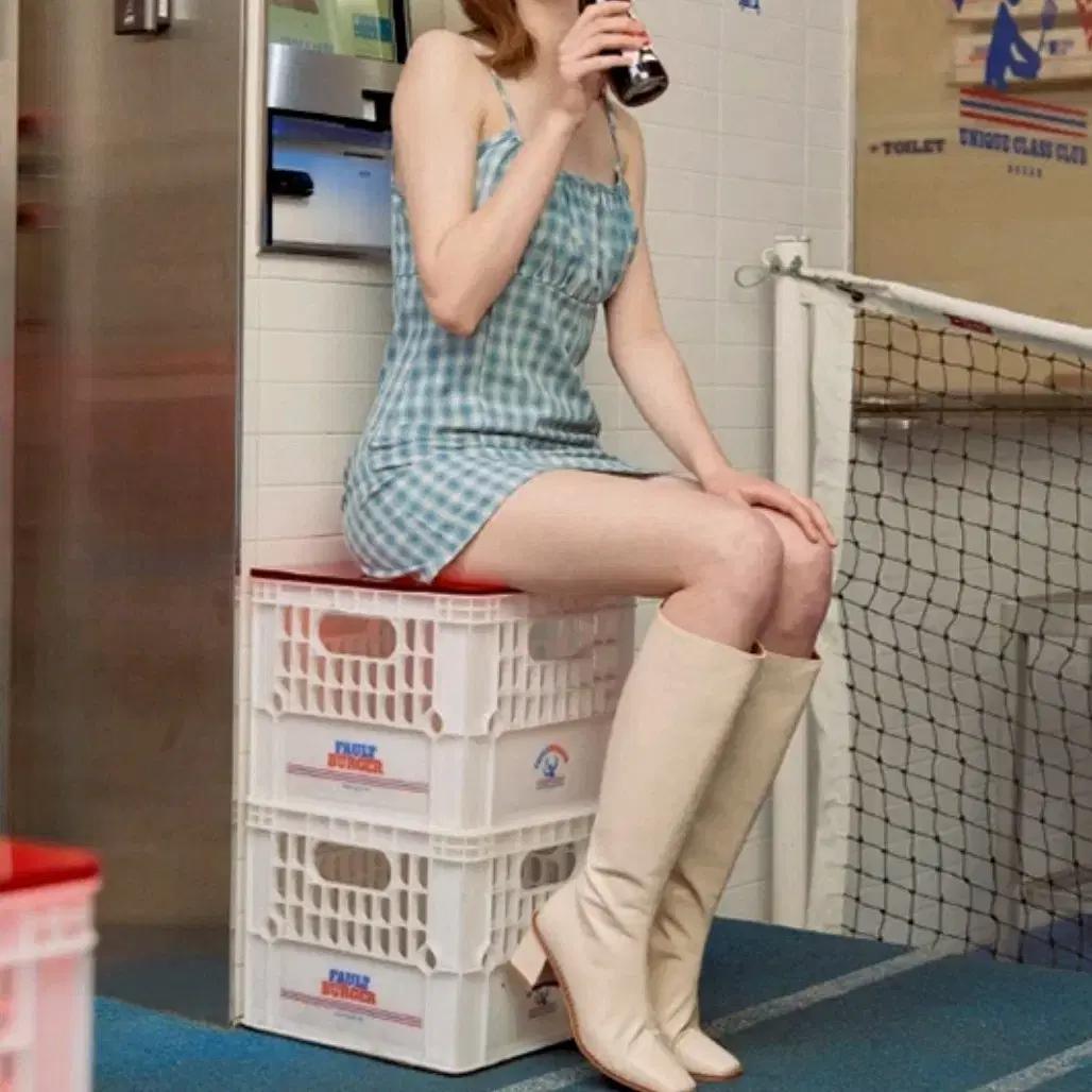 (F)오디너리홀리데이 체크 슬립 미니 원피스 끈 나시 J11M2341