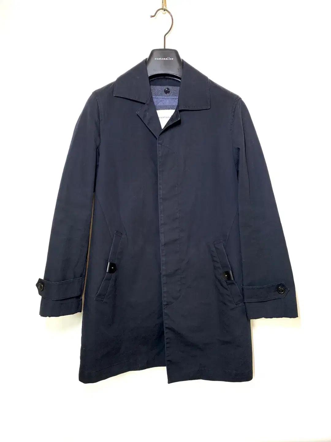커스텀멜로우 네이비 트렌치코트 맥코트 90~95 사이즈 봄가을 롱코트
