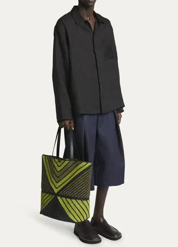 로에베 퍼즐 폴드 라피아 토트백 엑스라지